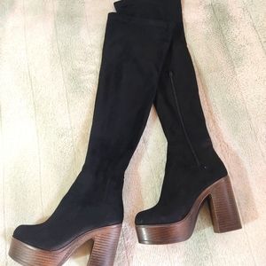 Over the knee suede boots